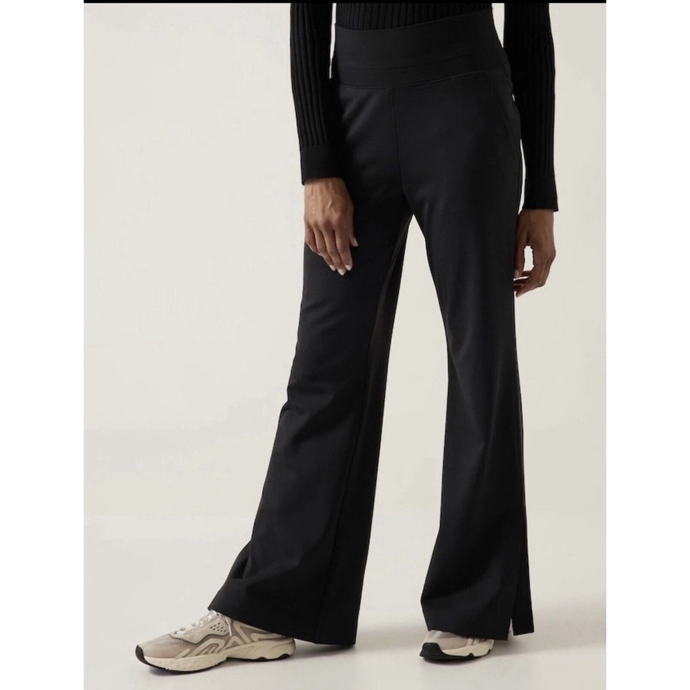 Athleta Venice Flare Pant Black Stretch Active Flared Pants Work Size Large NEW - Picture 2 of 10